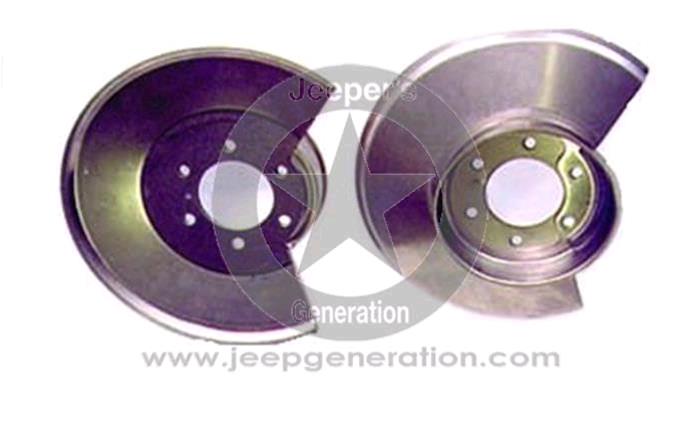 1978-86 Coppia piastre INOX protezione parapolvere dischi freni anteriori CJ