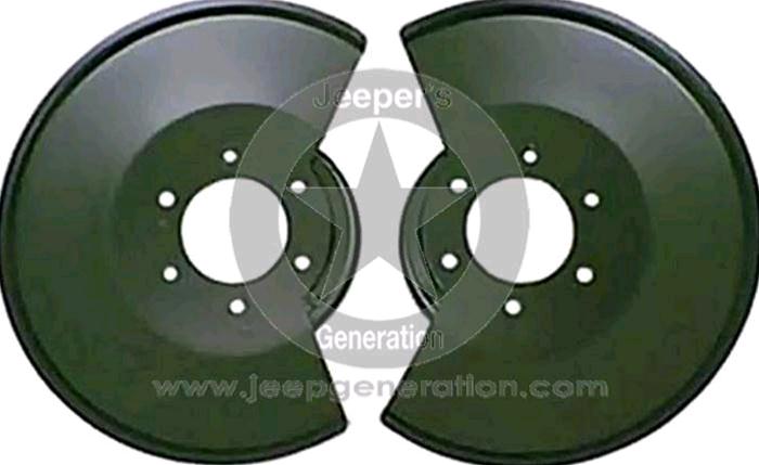 1976-86 Coppia * piastre protezione parapolvere disco freno anteriore, nero CJ