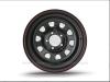 1987-06 Cerchio acciaio nero disegno Daytona con bordino rosso 15x8" YJ TJ XJ MJ ZJ
