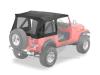 1997-02 Tela ricambio Soft top originale finestrini trasparenti posteriori nero denim TJ