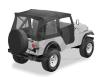 1976-83 Cappotina "Supertop" soft top con porte intere divisibili in tela, colore nero vinile CJ5