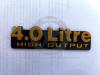 1991-96 Targhetta emblema scritta adesiva rilievo oro "4.0L High Output" stemma XJ