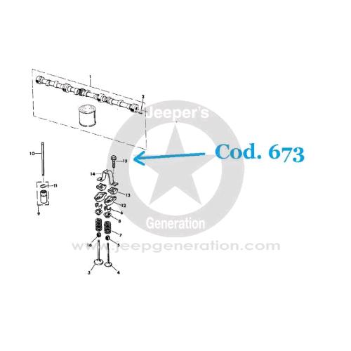 1976-06 Bullone martelletto valvole motori benzina 4.2L 4.0L CJ YJ XJ ZJ MJ SJ TJ