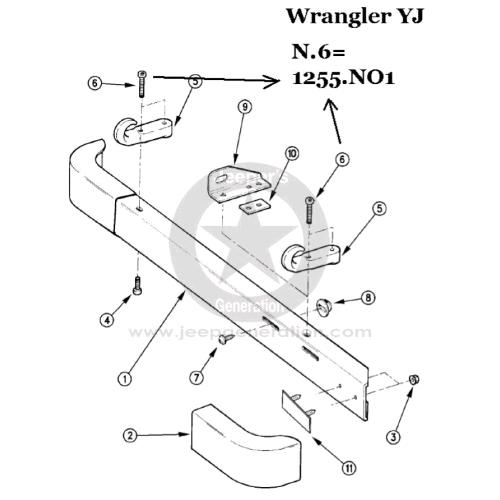 1987-06 Bullone SINGOLO fissaggio paraurti anteriore YJ TJ