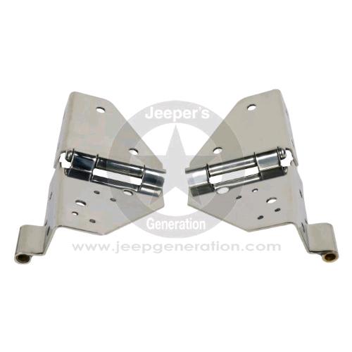 1976-95 Coppia cerniere parabrezza Kentrol Inox CJ YJ