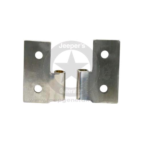 1976-06 Coppia cerniere Inox inferiori attacco porta intera su carrozzeria CJ YJ TJ