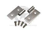 1976-06 Coppia cerniere Inox inferiori attacco porta intera su carrozzeria CJ YJ TJ