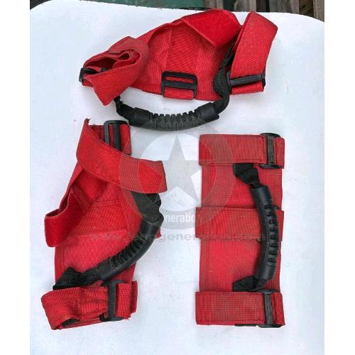 Kit 3 Maniglie rosse da rollbar Jeep CJ YJ TJ JK