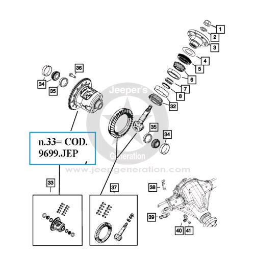 2007-18 Scatola differenziale ORIGINALE blocco elettrico Dana 44 post. JK Rubicon