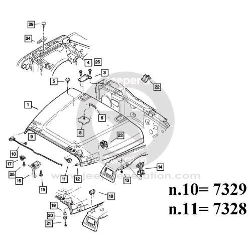 1997-06 Asta ORIGINALE tenuta cofano Wrangler TJ