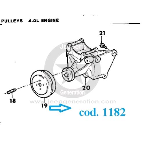 1987-01 Puleggia folle ventola raffreddamento 6 cil. 4.0L XJ MJ