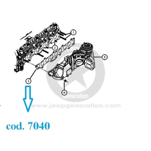 2007-18 Guarnizione alluminio doppia collettore scarico 2.8crd diesel JK