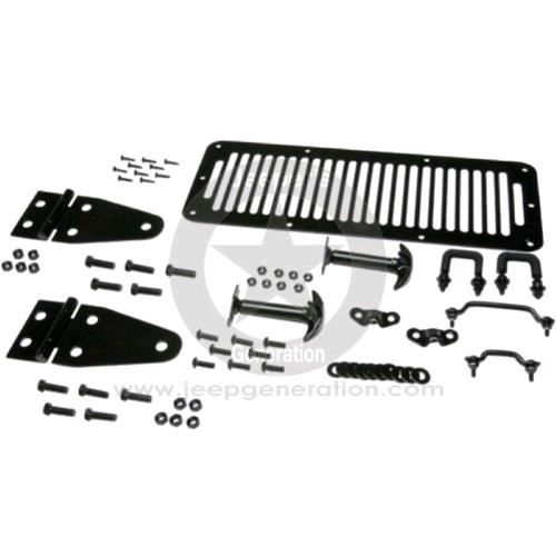 1976-95 Kit accessori Nero cerniere ganci griglia cofano CJ YJ