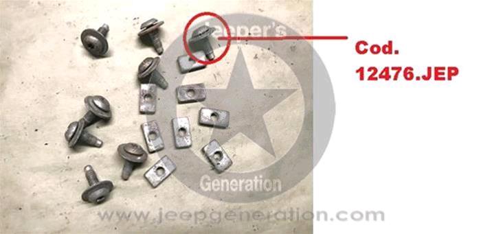 1976-06 Bullone acciaio ORIGINALE con rondella tenuta lati hardtop su scocca CJ YJ TJ